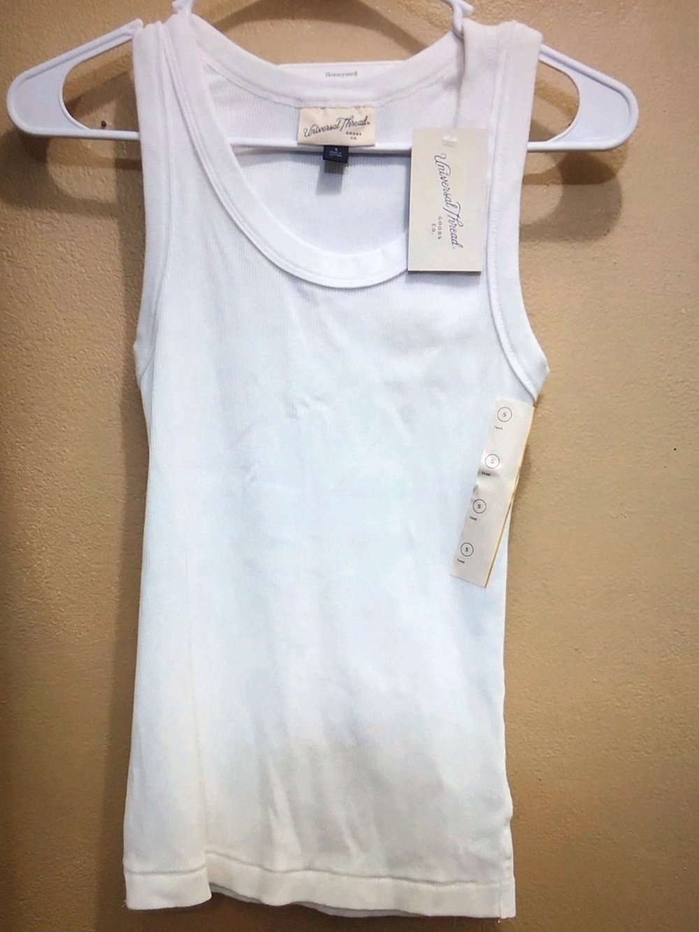 Universal Thread White Ribbed Scoop Tank Top